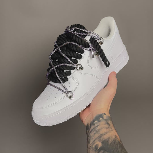 Nike Air Force 1 "Rope Laces Black" Triple Swarovski Purple