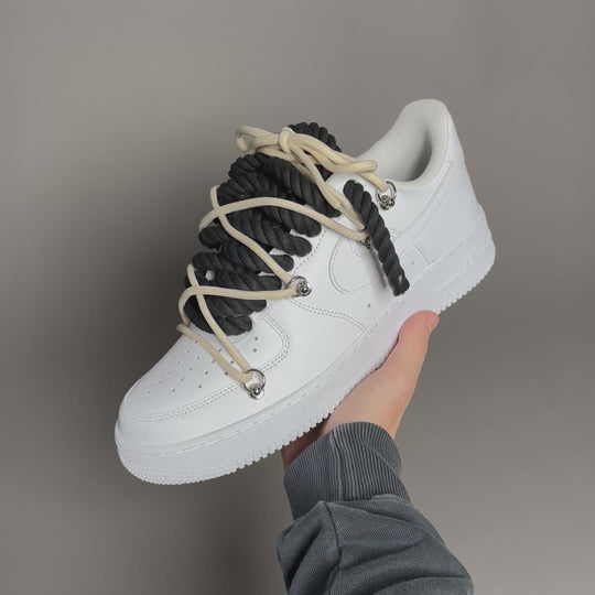 Nike Air Force 1 “Rope Laces Black” Triple Cream