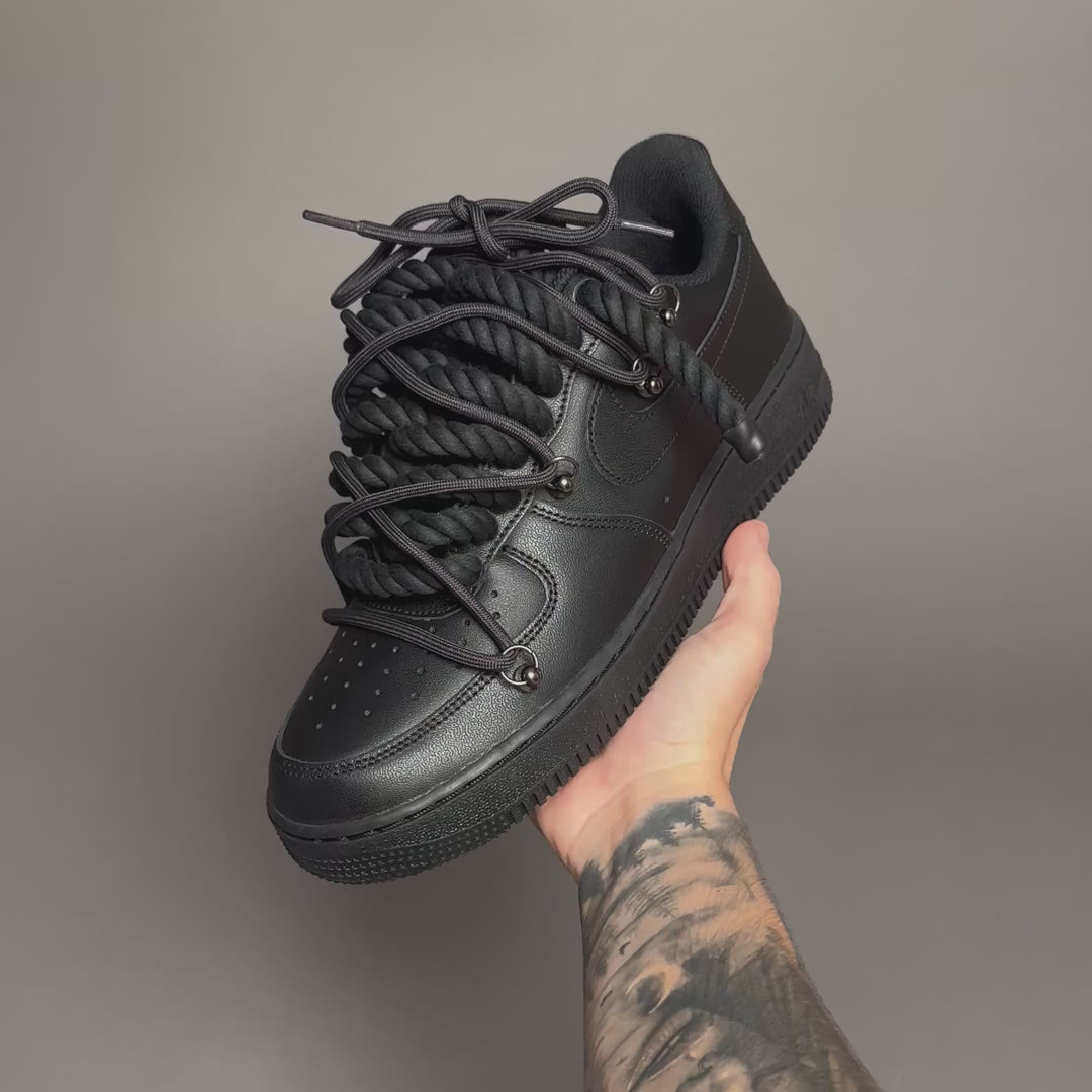 Nike Air Force 1 “Rope Laces Black” Triple Black