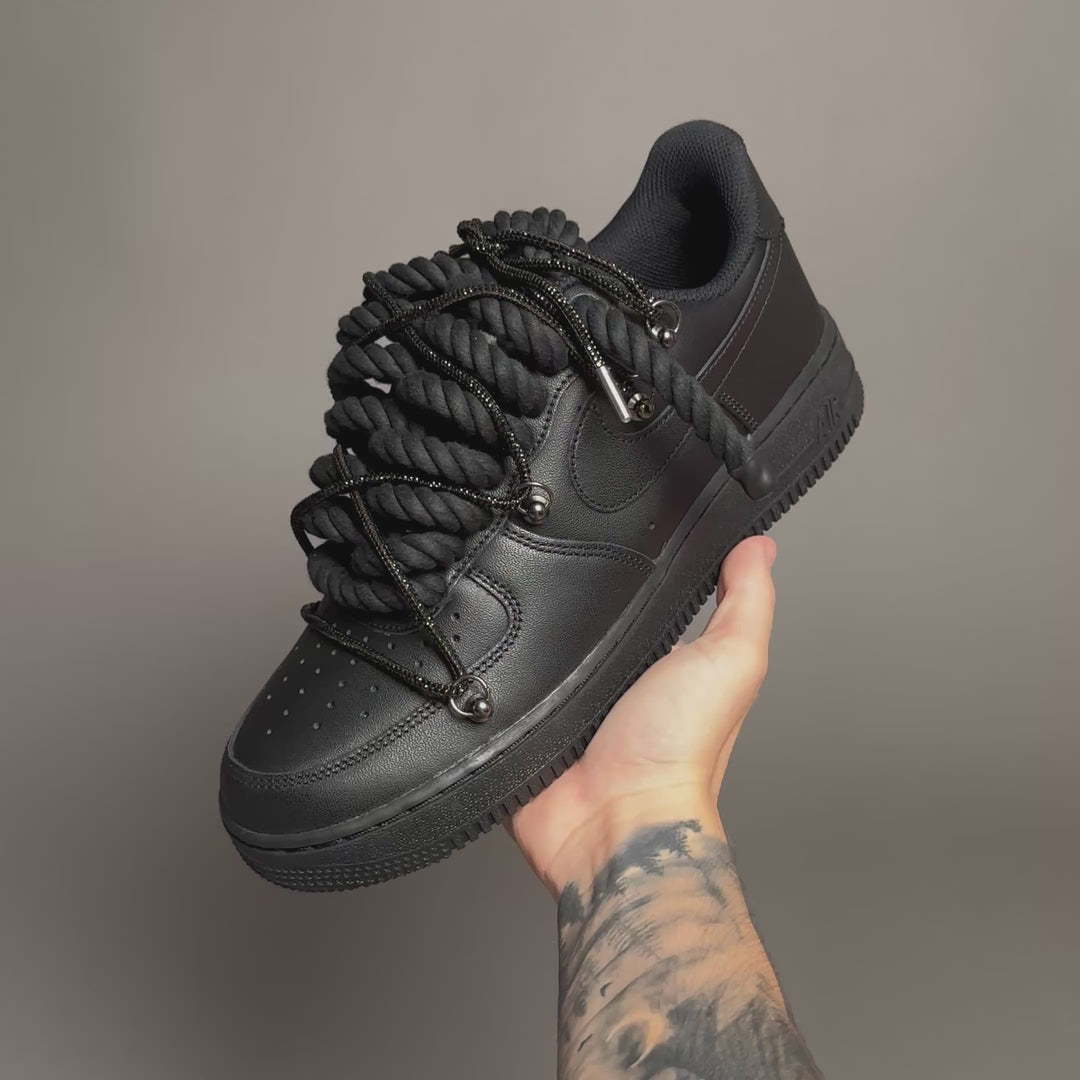 Nike Air Force 1 “Rope Laces Black" Triple Swarovski Black