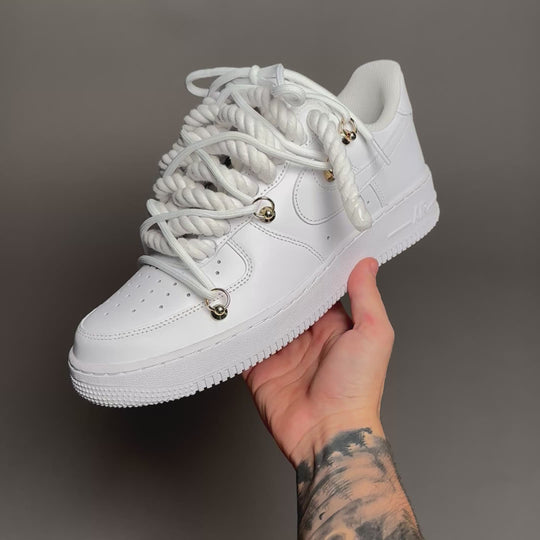 Nike Air Force 1 “Rope Laces White” Triple White Gold V1