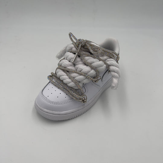 Nike Air Force 1 Baby “Rope Laces” Triple Swarovski - EV8 Style