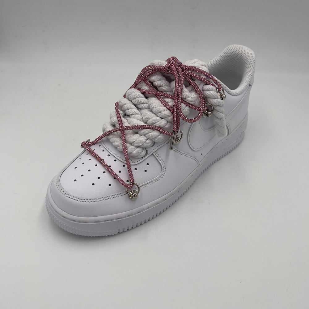 Nike Air Force 1 “Rope Laces” Triple Swarovski Pink - EV8 Style