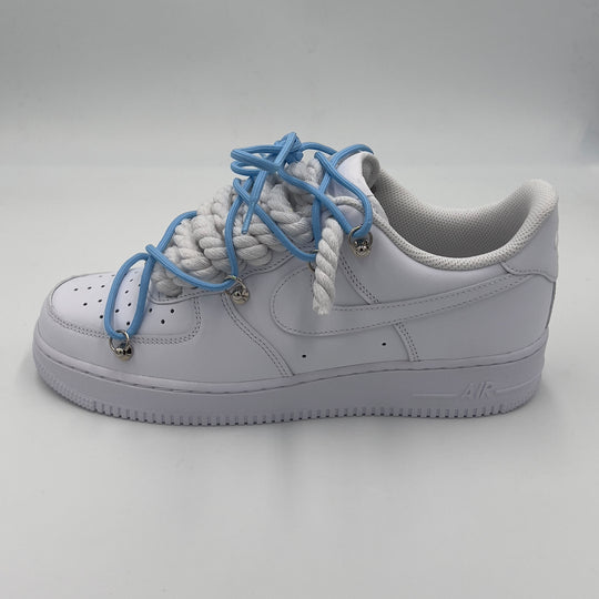 Nike Air Force 1 “Rope Laces” Triple White UNC - EV8 Style