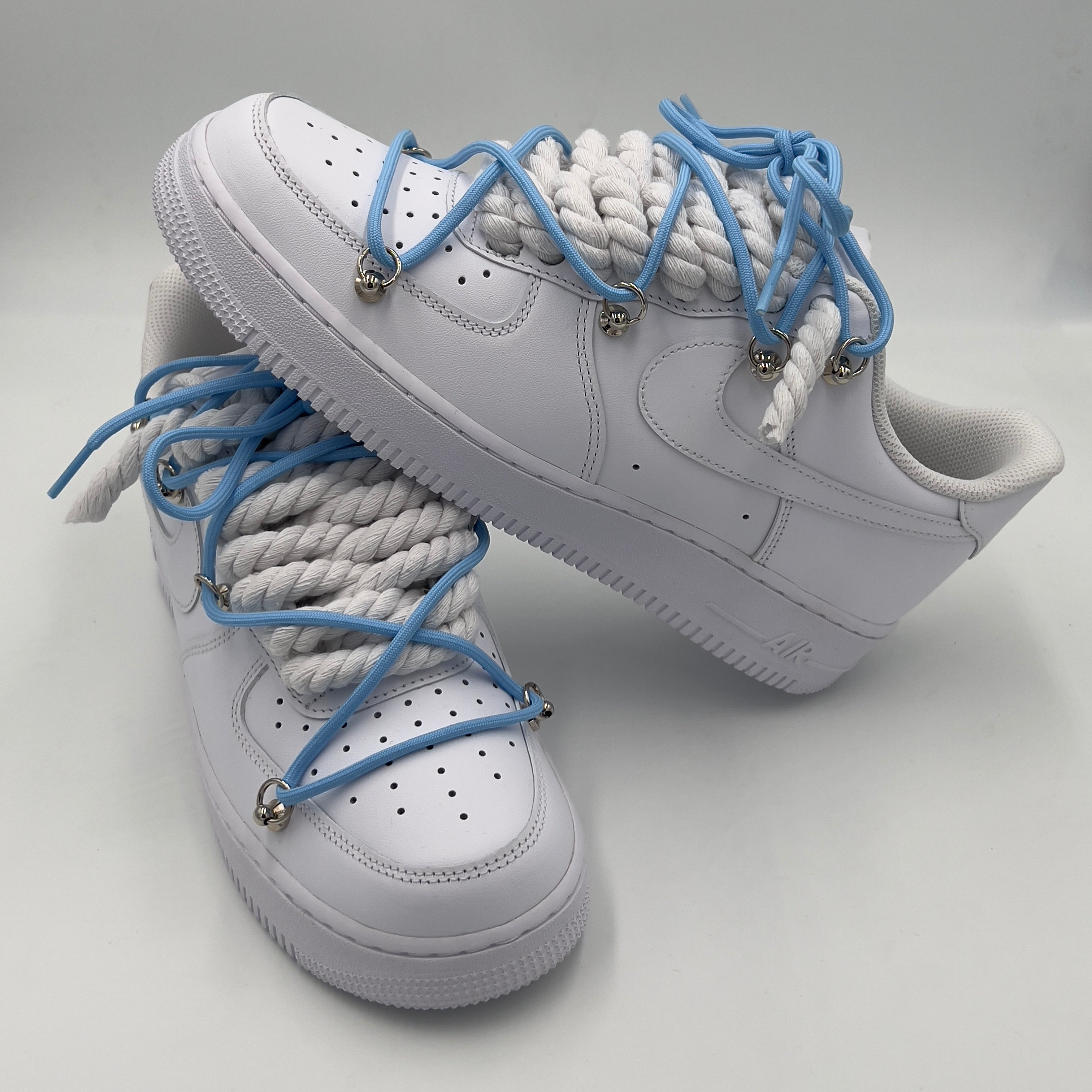 Nike Air Force 1 “Rope Laces” Triple White UNC - EV8 Style